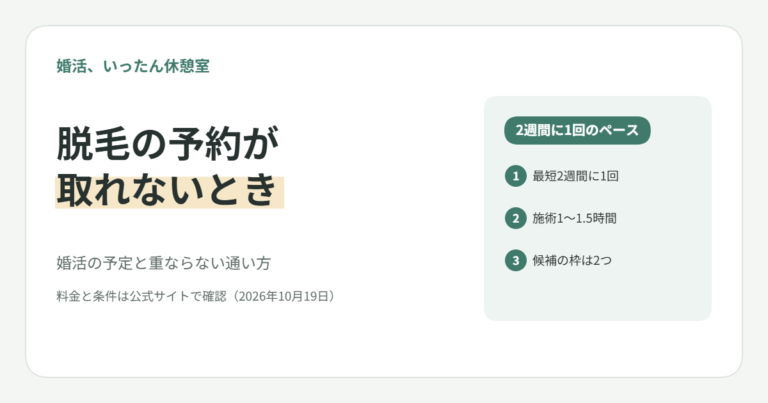 脱毛を始めたいのに予約が取れない20代女子へ｜婚活の予定と重ならない通い方